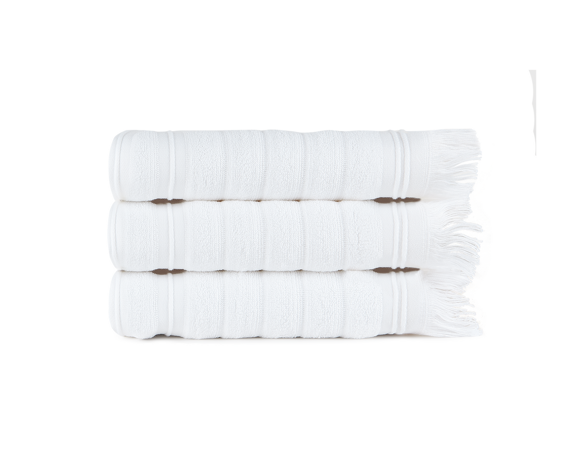 Conjunto toalhas com franjas 500 g/M² NATURAL
