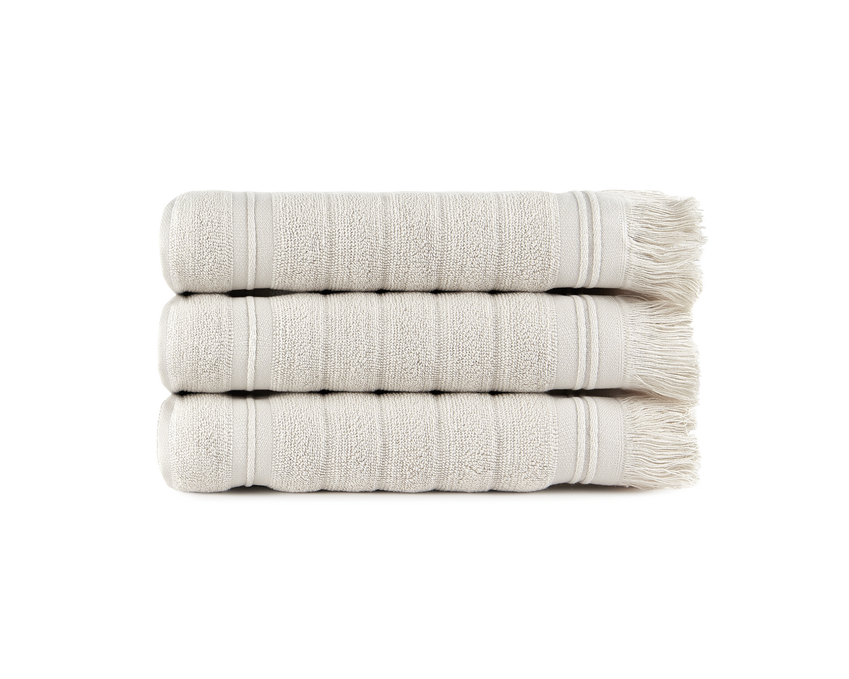 Conjunto toalhas com franjas 500 g/M² NATURAL