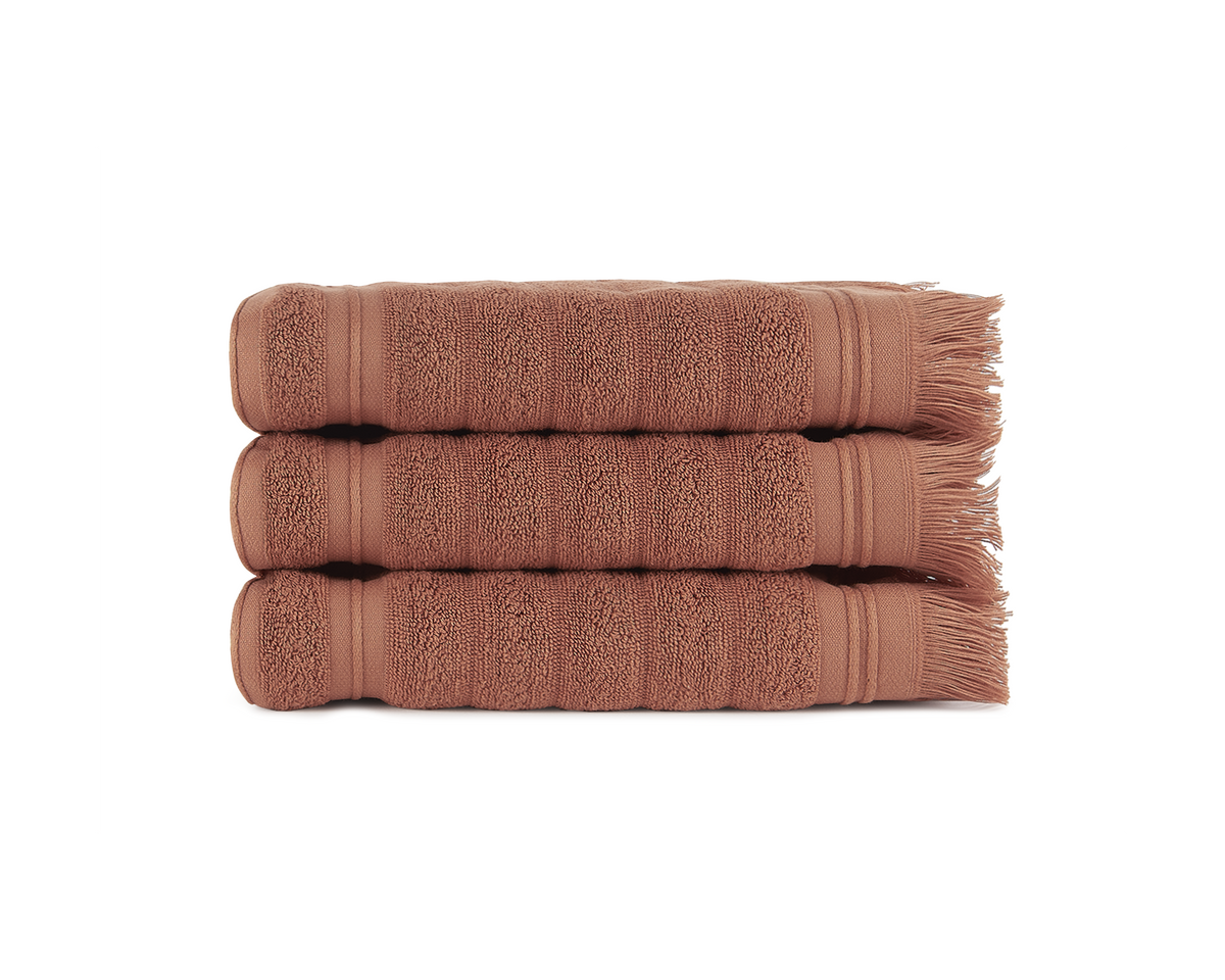 Conjunto toalhas com franjas 500 g/M² NATURAL
